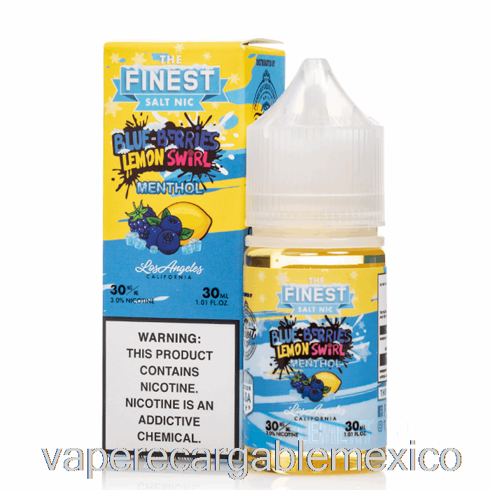 Vape Recargable Arándanos Limón Remolino Mentol - La Mejor Edición Caramelo Sal Nic - 30ml 30mg